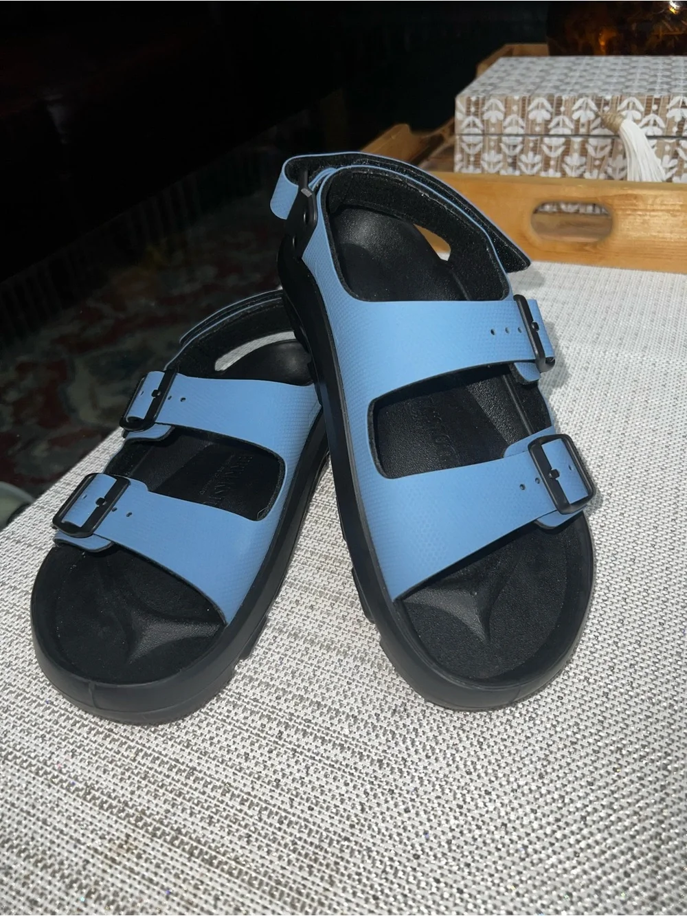 Birkenstock Mogami Women's Terra Birko-Flor Sandals in Blue and Black